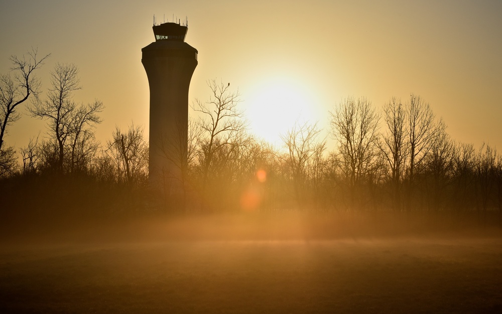 Tower stands tall in the morning light