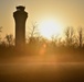 Tower stands tall in the morning light