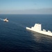 USS Zumwalt (DDG 1000) steams in formation with USS Independence (LCS 2) and USS Bunker Hill (CG 52) on the final leg of her three-month journey to her new homeport in San Diego