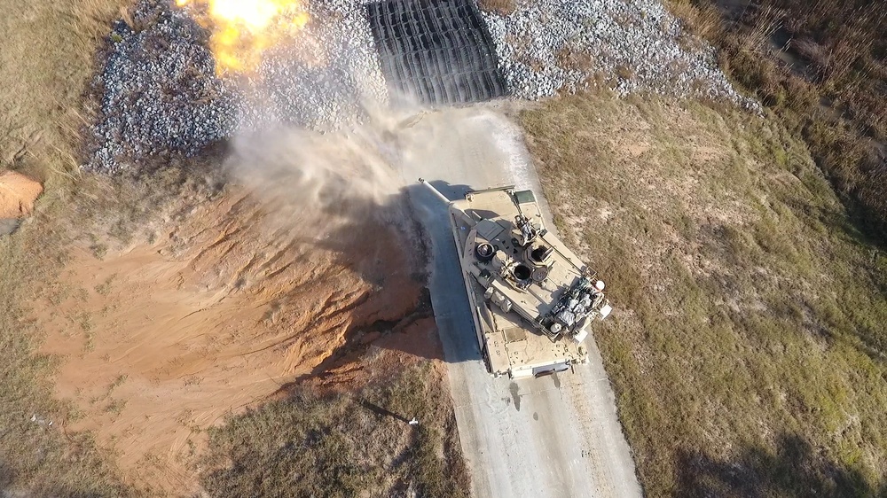 M1A2 Abrams Main Battle Tank Firing