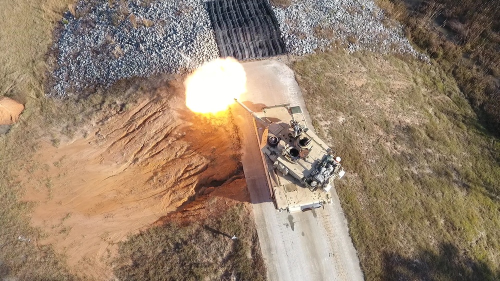 M1A2 Abrams Main Battle Tank Firing