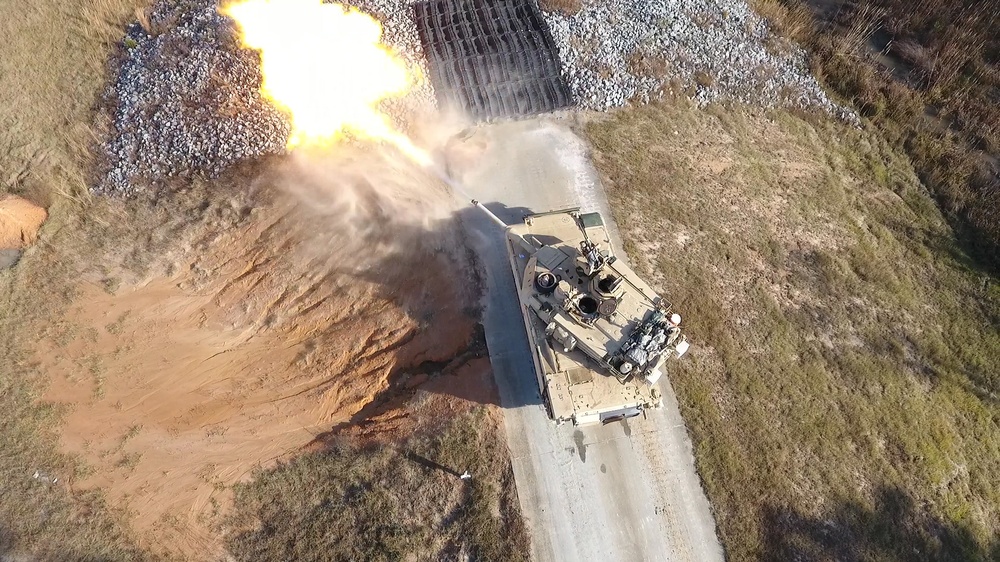 M1A2 Abrams Main Battle Tank Firing