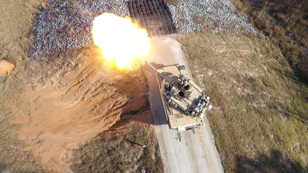 M1A2 Abrams Main Battle Tank Firing