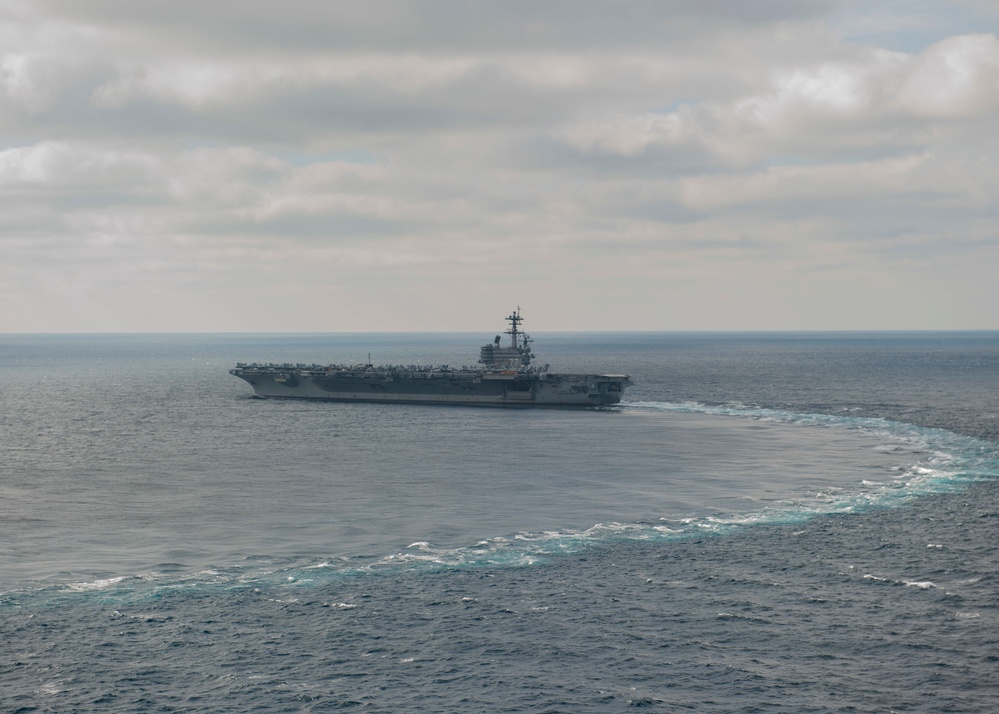 GHWB is underway conducting a Composite Training Unit Exercise (COMPTUEX) with the George H.W. Bush Carrier Strike Group in preparation for an upcoming deployment.