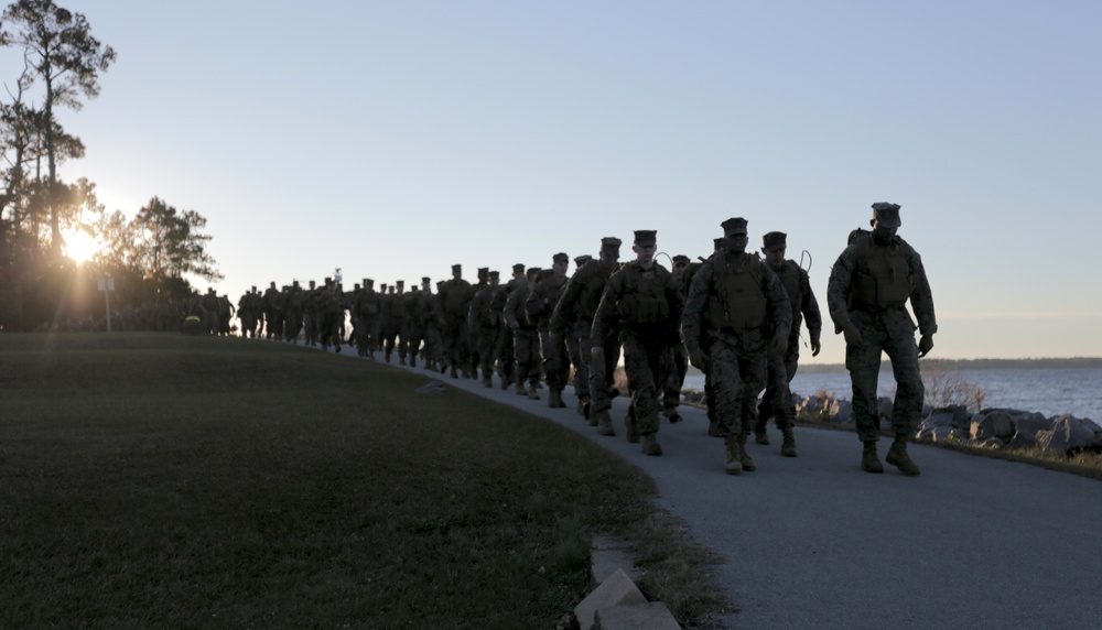 Marines Hike at Dawn