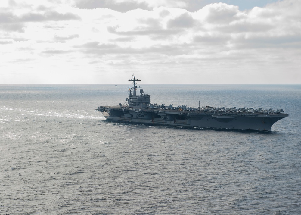 GHWB is underway conducting a Composite Training Unit Exercise (COMPTUEX) with the George H.W. Bush Carrier Strike Group in preparation for an upcoming deployment.