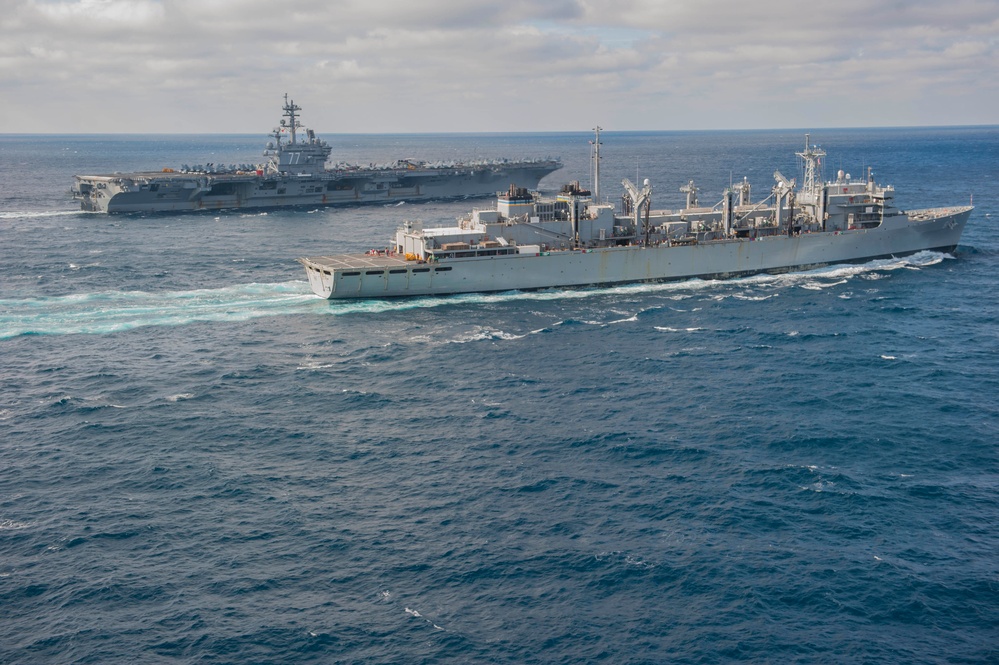 GHWB is underway conducting a Composite Training Unit Exercise (COMPTUEX) with the George H.W. Bush Carrier Strike Group in preparation for an upcoming deployment.