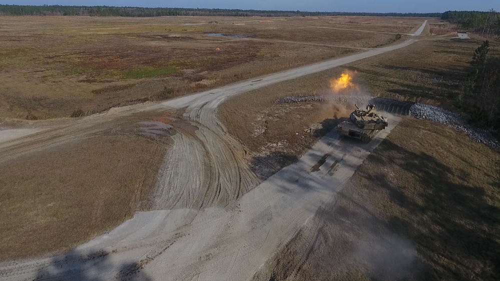 M1A2 Abrams Main Battle Tank Firing