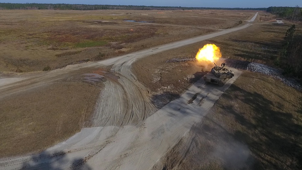 M1A2 Abrams Main Battle Tank Firing