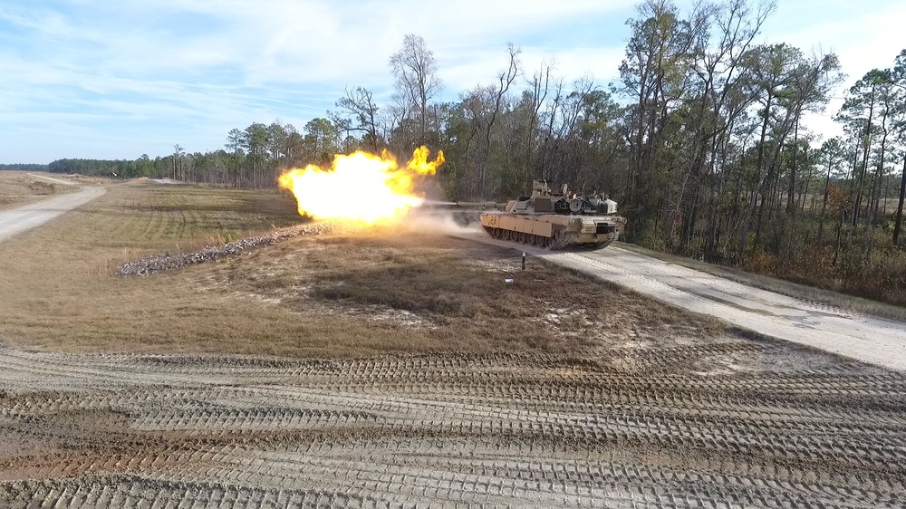 M1A2 Abrams Main Battle Tank Firing