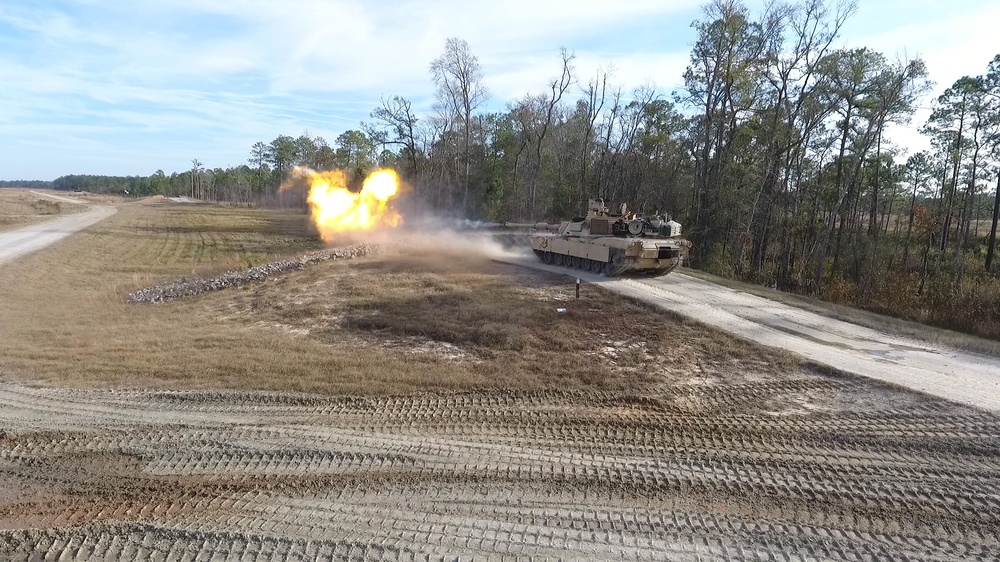 M1A2 Abrams Main Battle Tank Firing