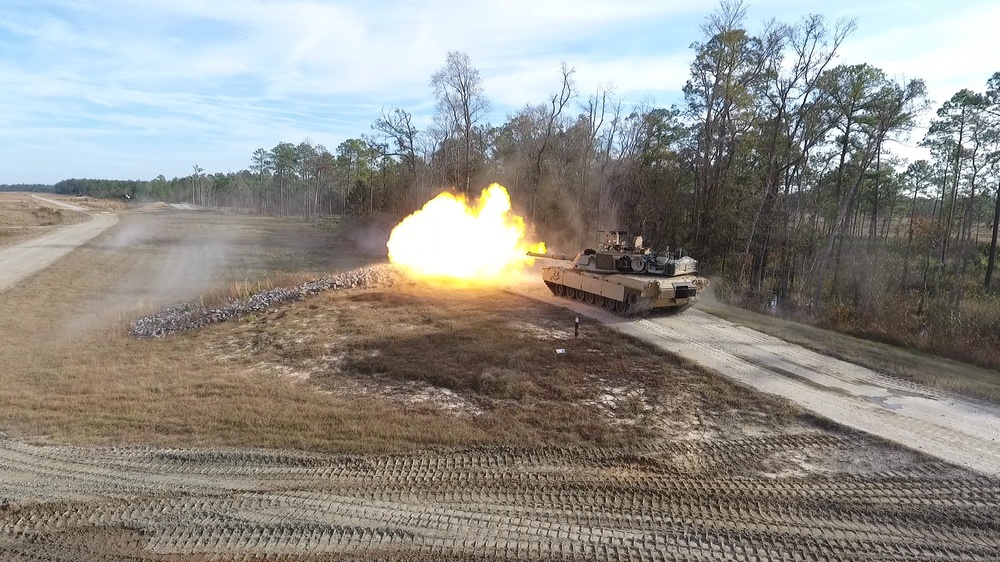 M1A2 Abrams Main Battle Tank Firing