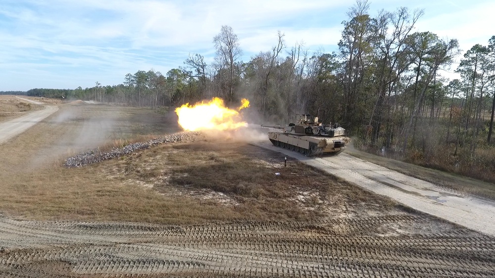 M1A2 Abrams Main Battle Tank Firing