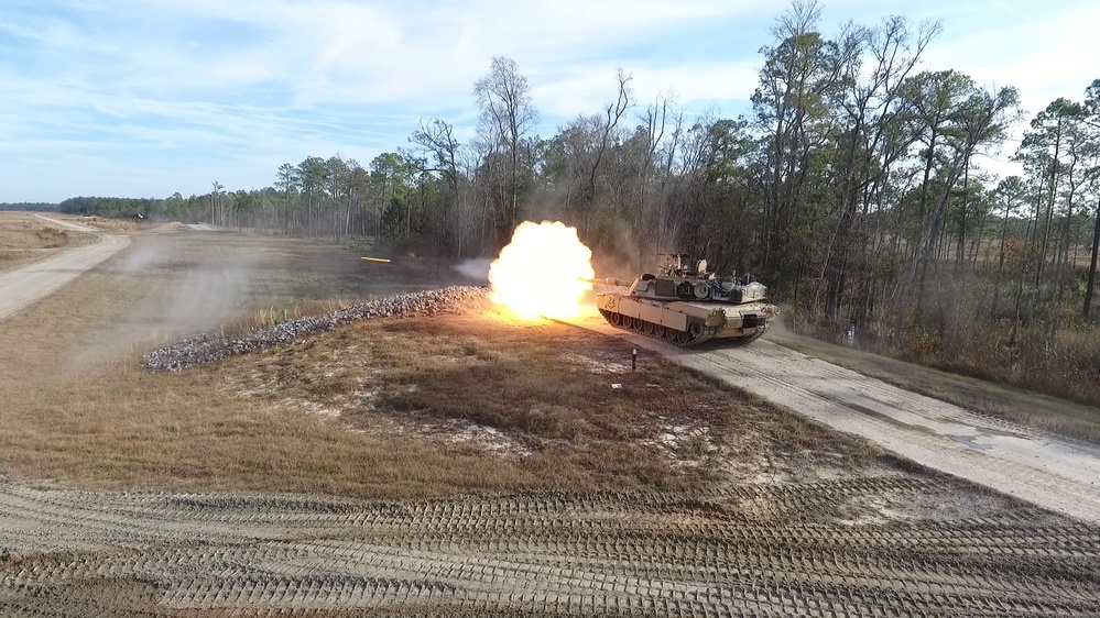 M1A2 Abrams Main Battle Tank Firing