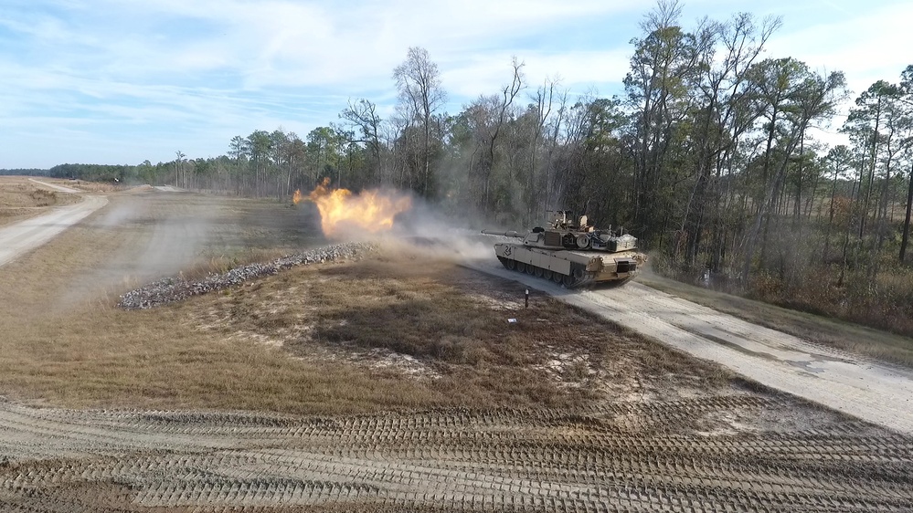 M1A2 Abrams Main Battle Tank Firing