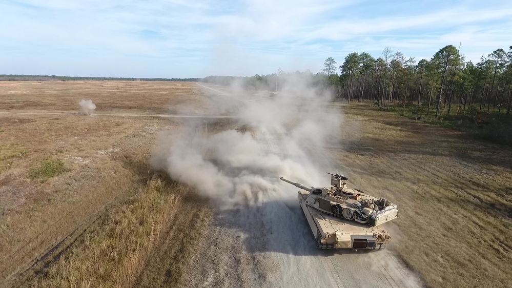 M1A2 Abrams Main Battle Tank Firing