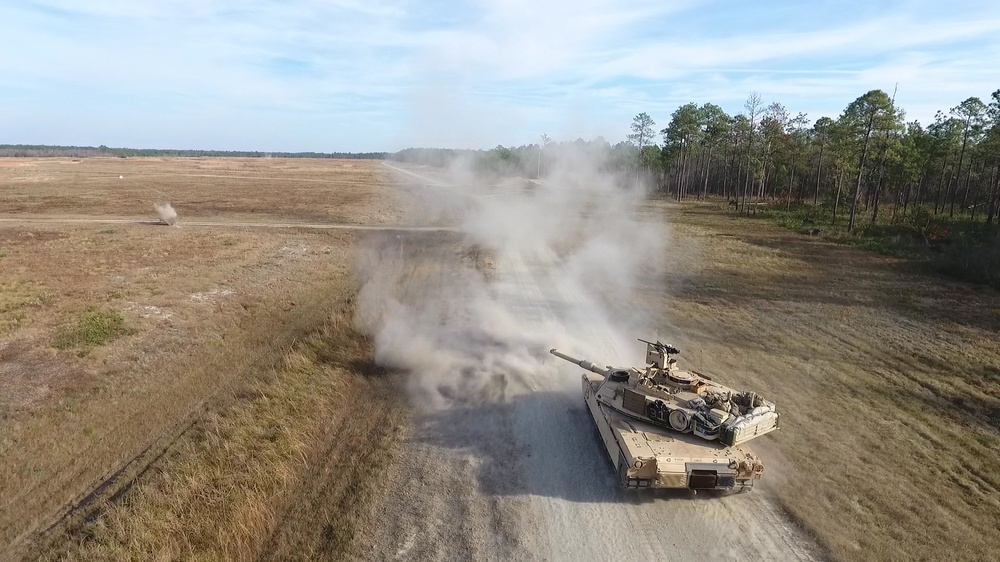 M1A2 Abrams Main Battle Tank Firing