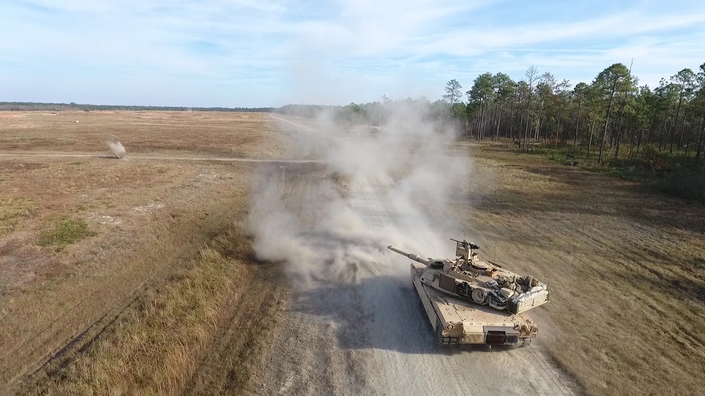 M1A2 Abrams Main Battle Tank Firing