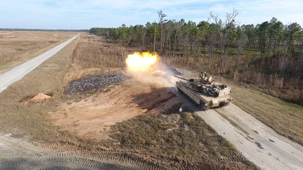 M1A2 Abrams Main Battle Tank Firing