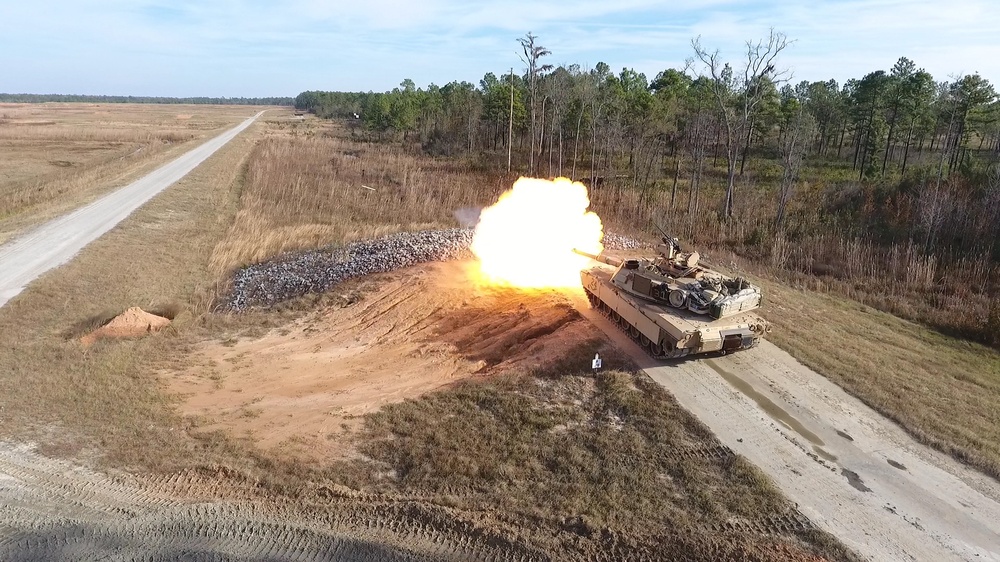 M1A2 Abrams Main Battle Tank Firing