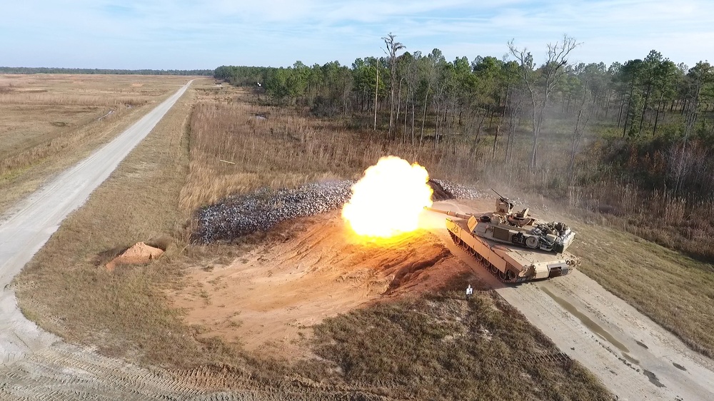 M1A2 Abrams Main Battle Tank Firing