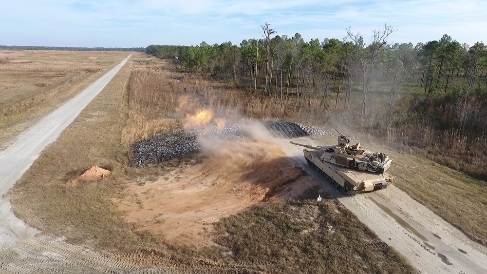 M1A2 Abrams Main Battle Tank Firing