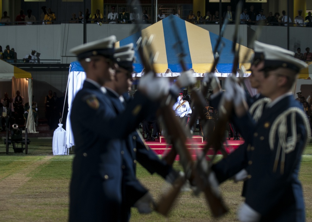 The Coast Guard Honor Guard performs, represents US during Barbados 50th Independence Anniversary