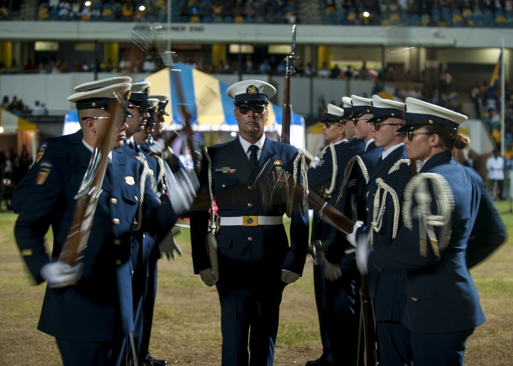 The Coast Guard Honor Guard performs, represents US during Barbados 50th Independence Anniversary