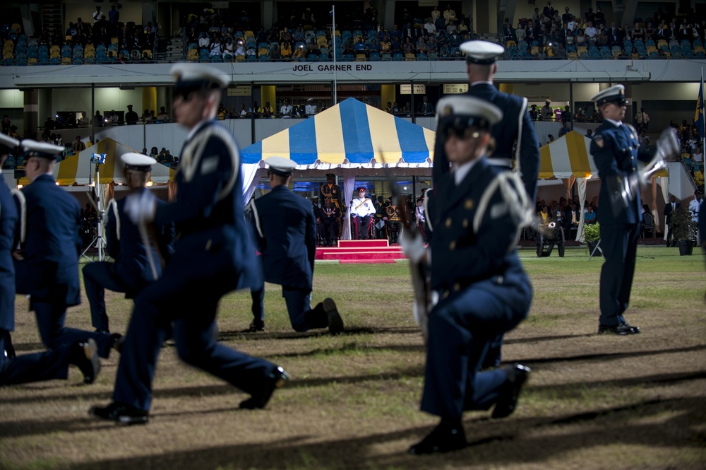 The Coast Guard Honor Guard performs, represents US during Barbados 50th Independence Anniversary