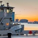 Sun Rises on Small Tugboat &quot;Fort Moultrie&quot; at Baltimore Inner Harbor