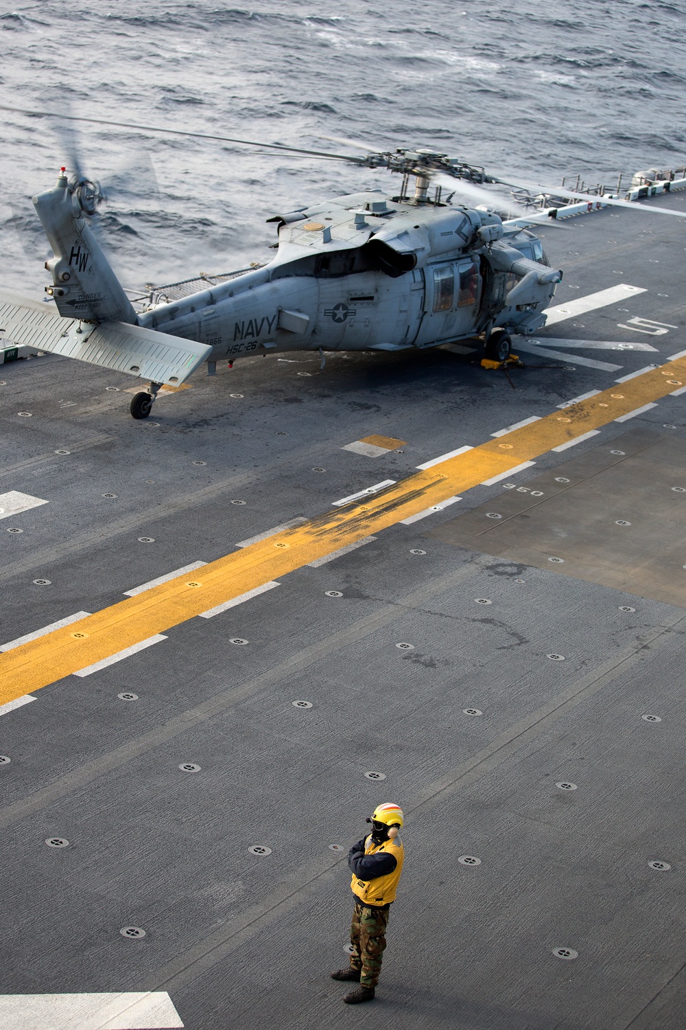 USS Bataan conducts a replenishment-at-sea during ARGMEUEX