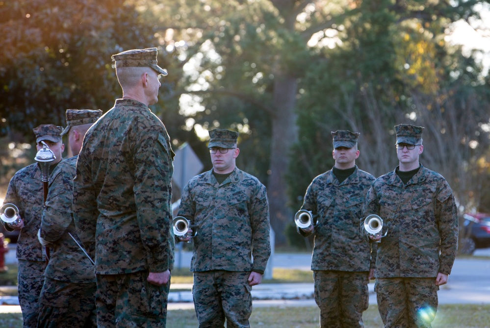 2nd Marine Division Morning Colors Ceremony