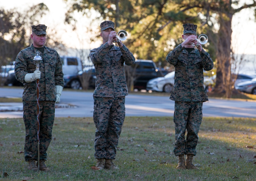 2nd Marine Division Morning Colors Ceremony