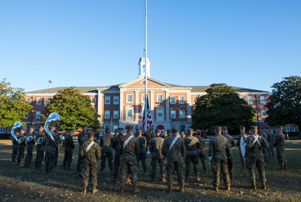 2nd Marine Division Morning Colors Ceremony