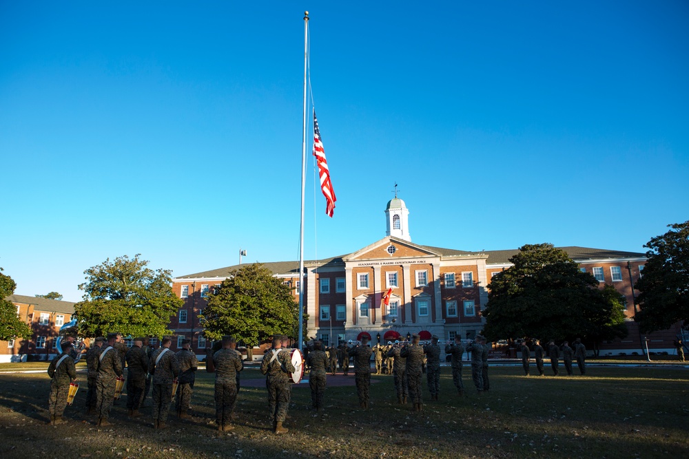 2nd Marine Division Morning Colors Ceremony