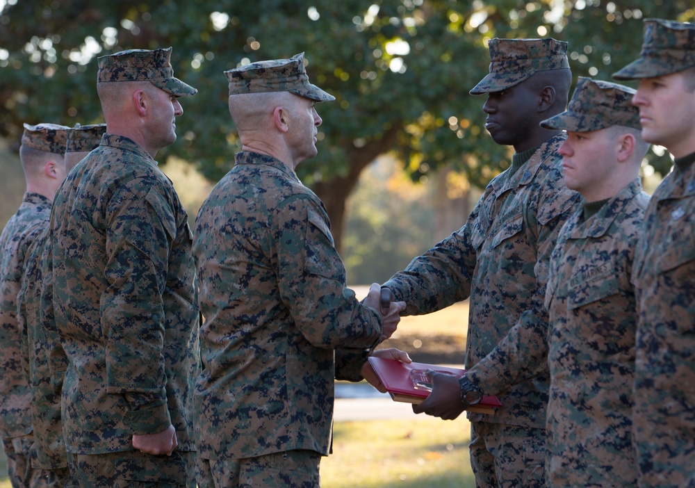 2nd Marine Division Morning Colors Ceremony