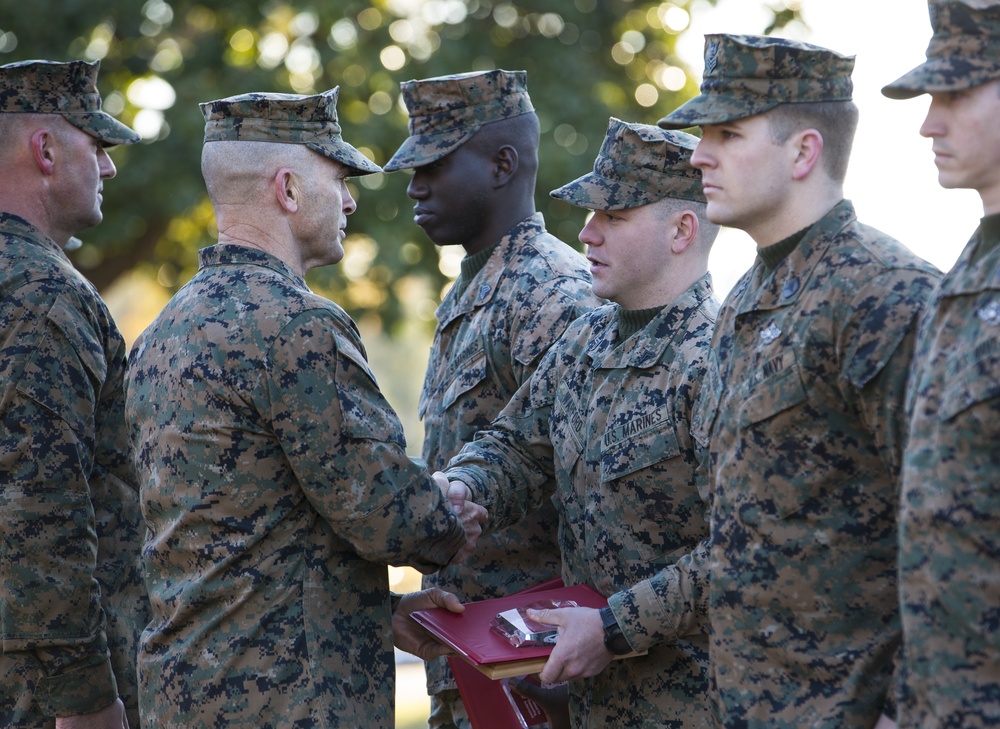 2nd Marine Division Morning Colors Ceremony