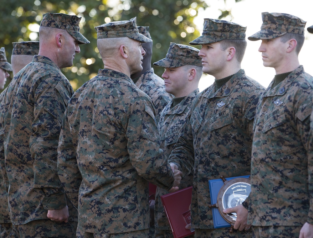 2nd Marine Division Morning Colors Ceremony