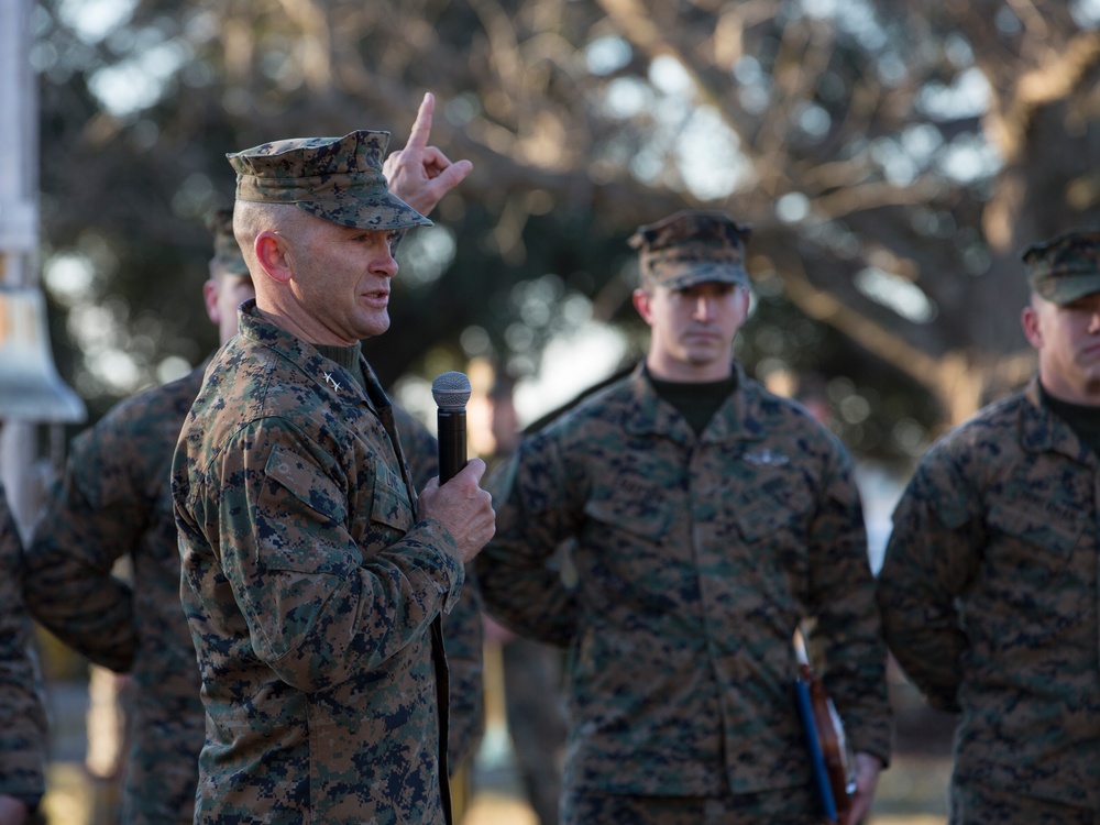 2nd Marine Division Morning Colors Ceremony