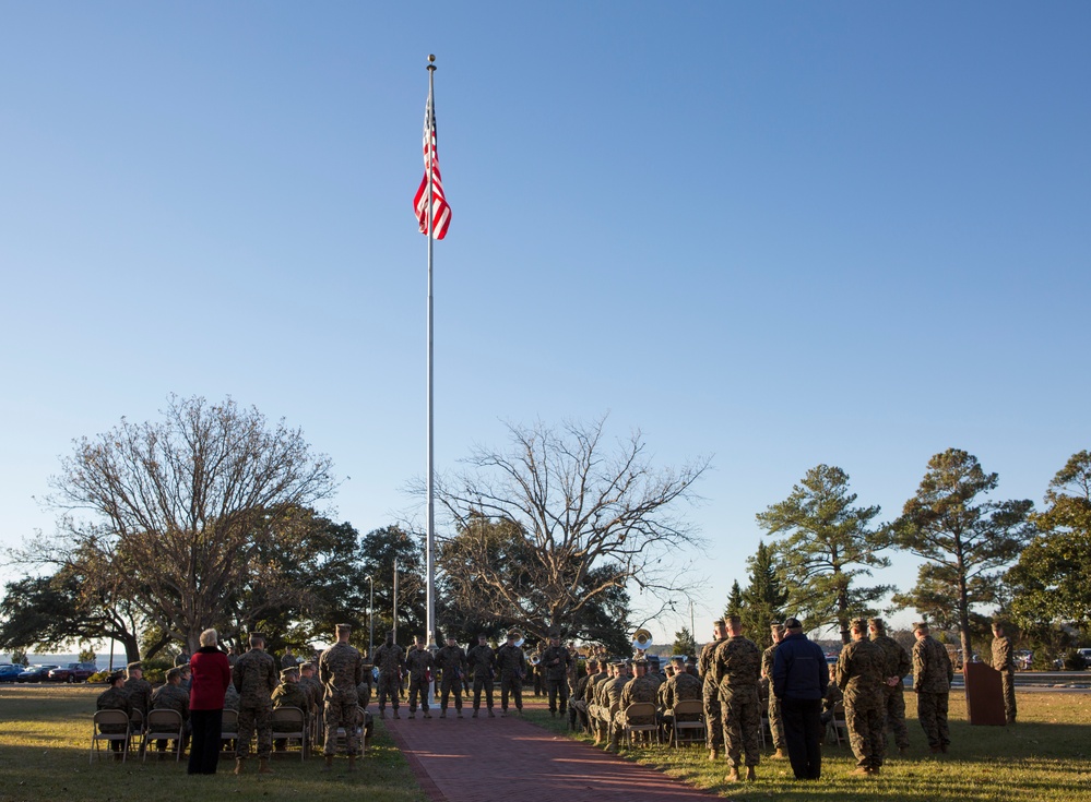 2nd Marine Division Morning Colors Ceremony