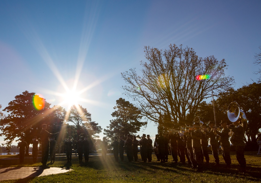 2nd Marine Division Morning Colors Ceremony