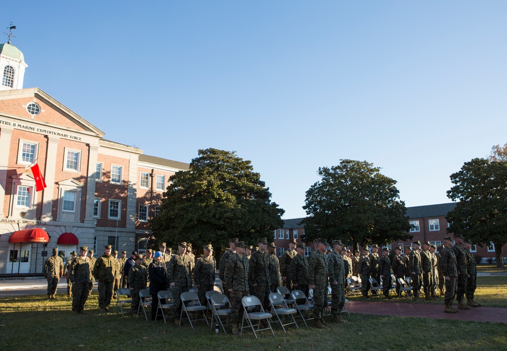 2nd Marine Division Morning Colors Ceremony