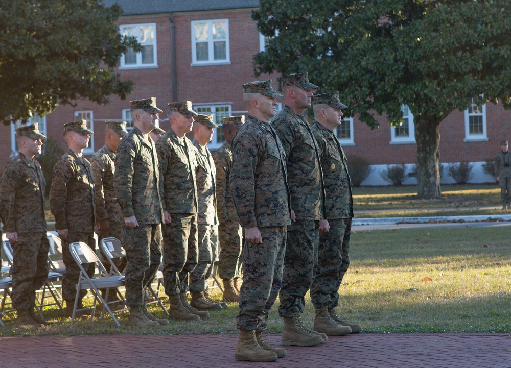 2nd Marine Division Morning Colors Ceremony