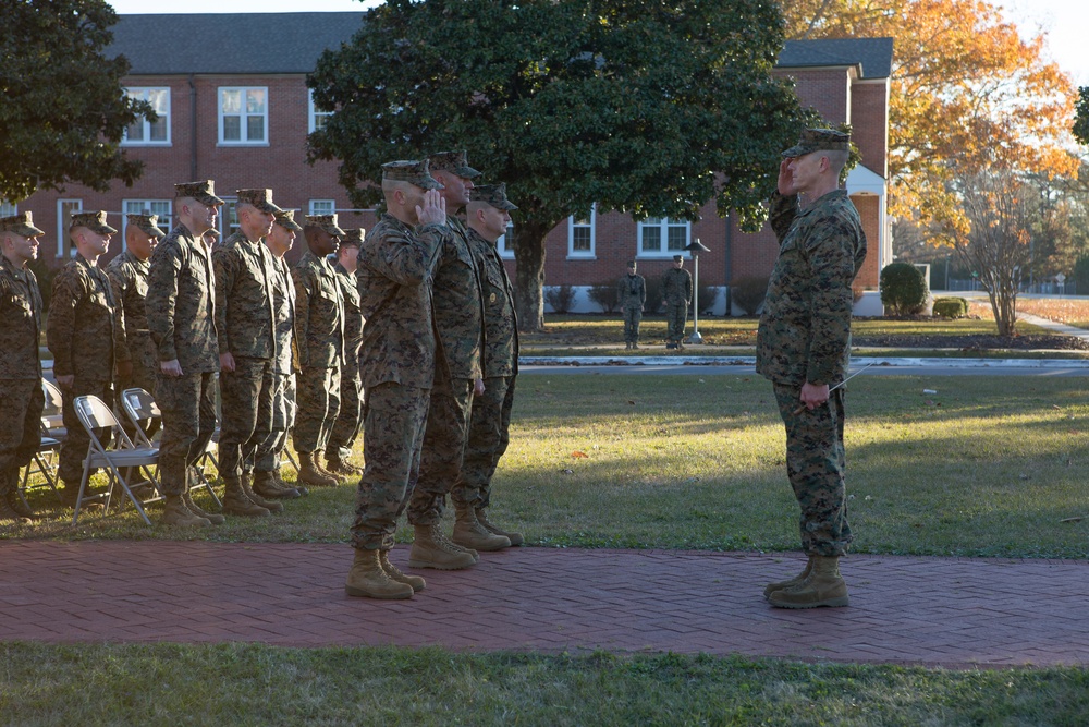 2nd Marine Division Morning Colors Ceremony