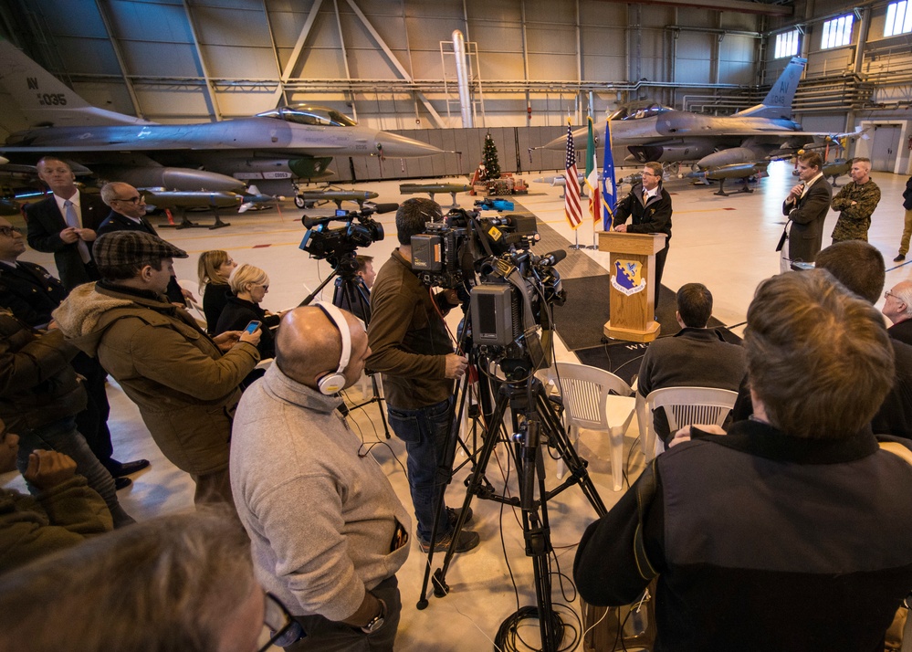 SecDef visits Aviano, thanks team for counter-ISIL support