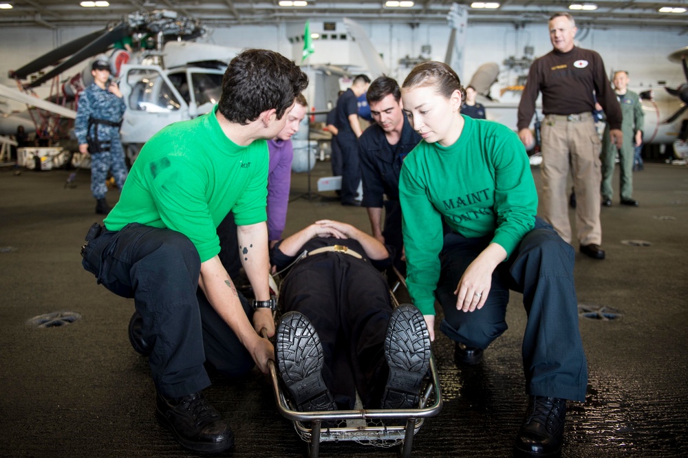 GHWB is underway conducting a Composite Training Unit Exercise (COMPTUEX) with the George H.W. Bush Carrier Strike Group in preparation for an upcoming deployment.