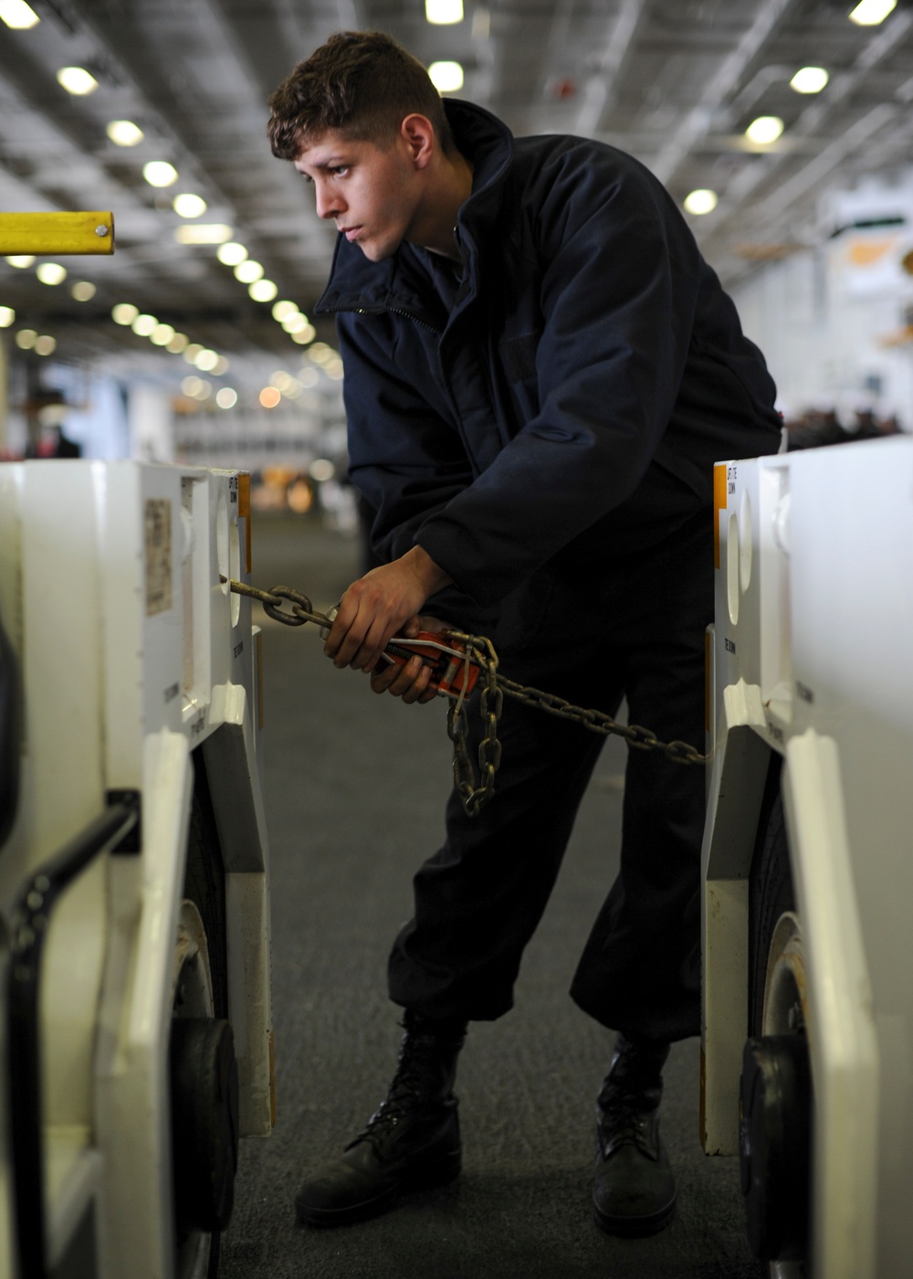 Sailor secures tractor