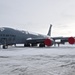 Snow falls on a KC-135