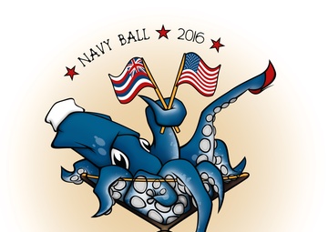 Squid “pin-up” Hawaii Navy Ball logo