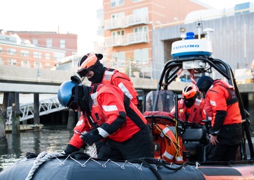 Coast Guard Cutter Spencer crew prepares to get underway in bitter cold